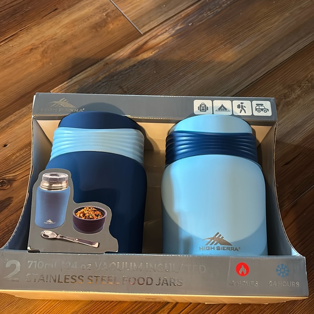 High Sierra Set of 2 food jars NWT